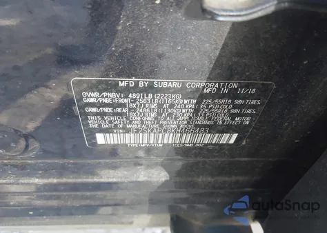 2019 Subaru Forester Sport из США, поврежденный, VIN JF2SKAPC8KH466483